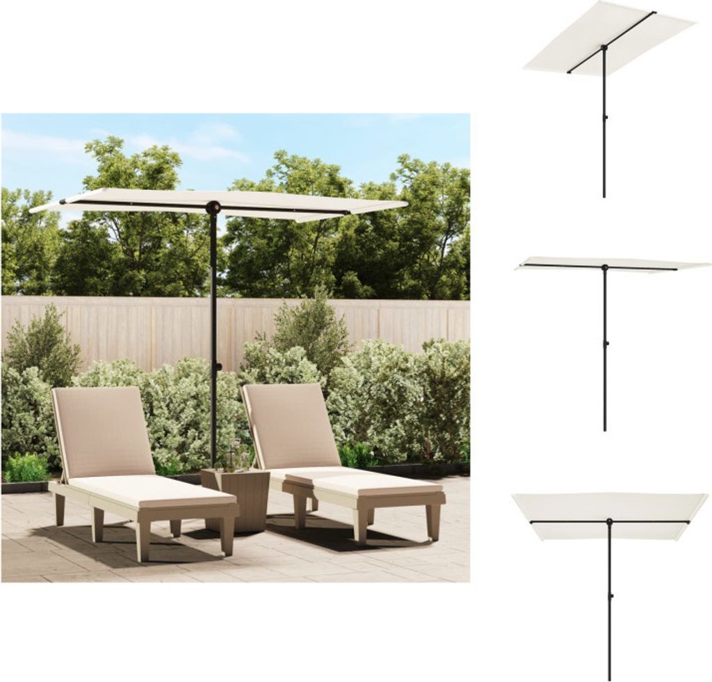 vidaXL Sonnenschirm mit Aluminium-Mast 2x1,5 m Sandweiß - Sonnenschirme & Sonnenschutze