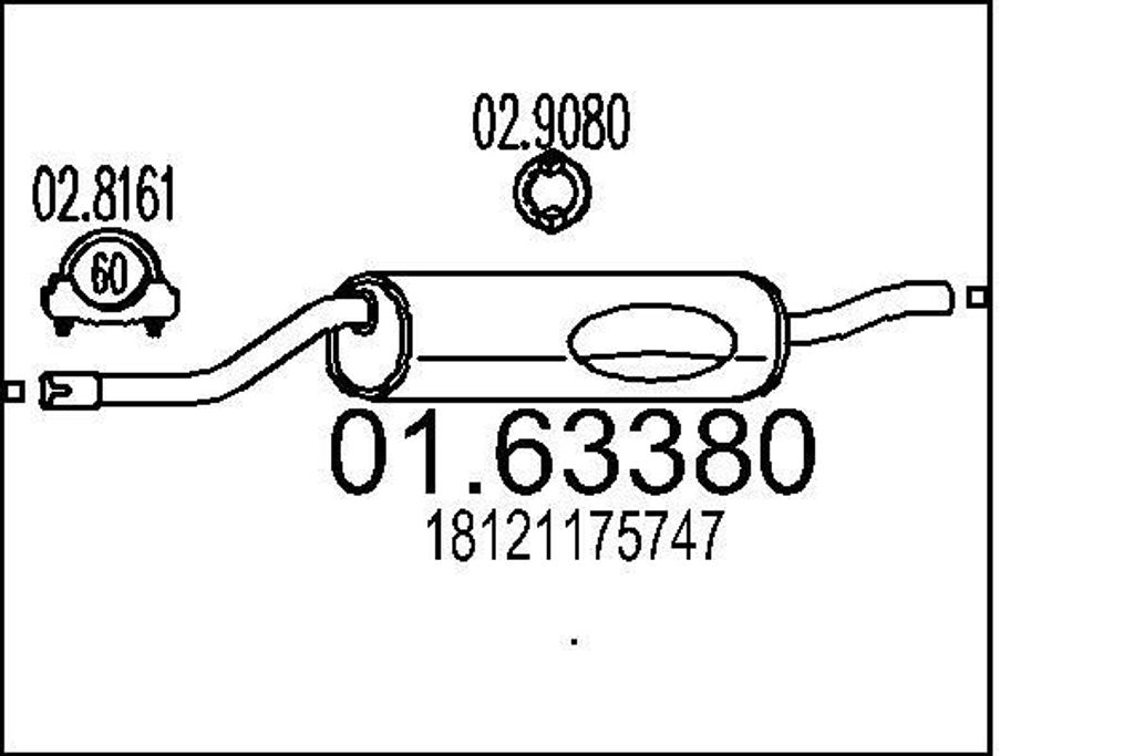 MTS 01.63380 Endschalldämpfer für BMW 5 Limousine (E28) Auspuff