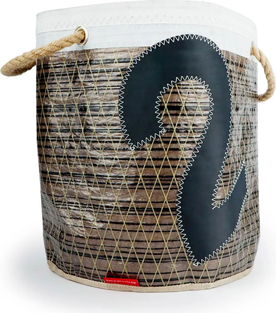 Panier de rangement en toile à voile recyclée grise Pütz Lütt design