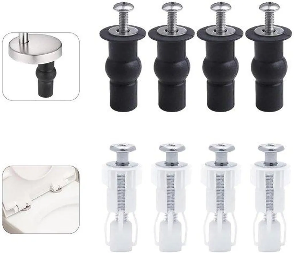 Support de siège de toilettes à fixation par le haut - 8 pièces blanc