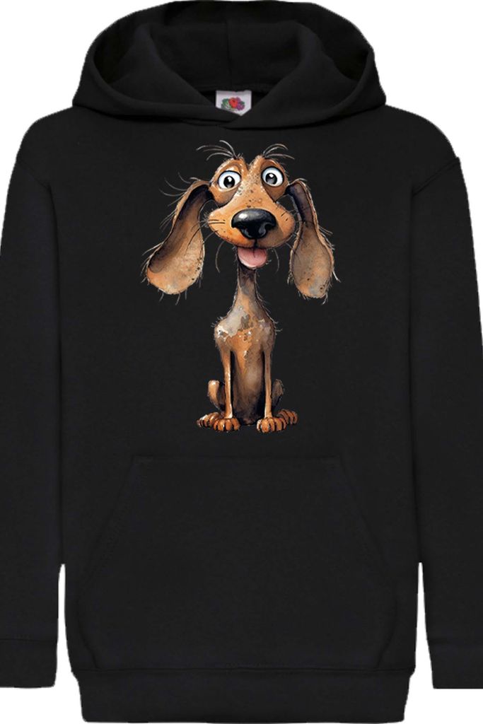 Kinder Kapuzenpullover Funny Dogs Breeds Dachshund Dog Breed 010, 5-6 Jahr - 116 / Schwarz