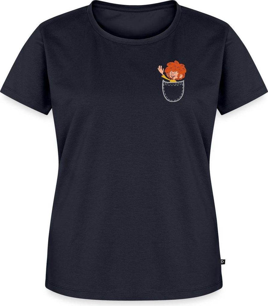 Spreadshirt Pumuckl Design Mit Fröhlich Winkendem Pumuckl Frauen Premium T-Shirt, 5XL, Navy