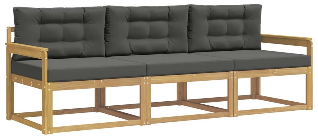 vidaXL Outdoor-Sofagarnitur 3 pcs Weiß und Anthrazit Polyester