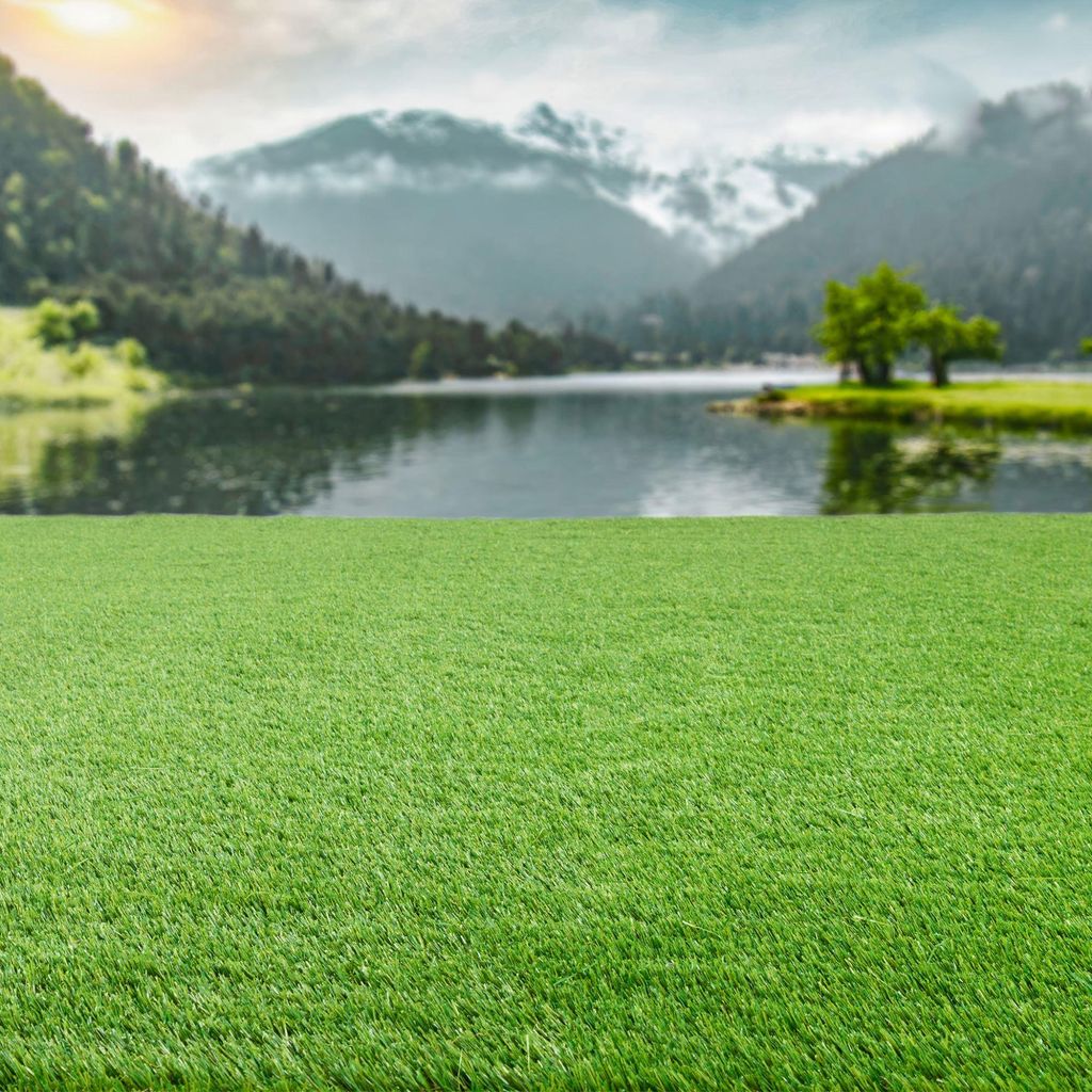 Steffensmeier Kunstrasen Highland | Sonnenstunden: 25.000 | 35 mm | Outdoor | Meterware | wasserfest | Grün, Größe: 400x700 cm