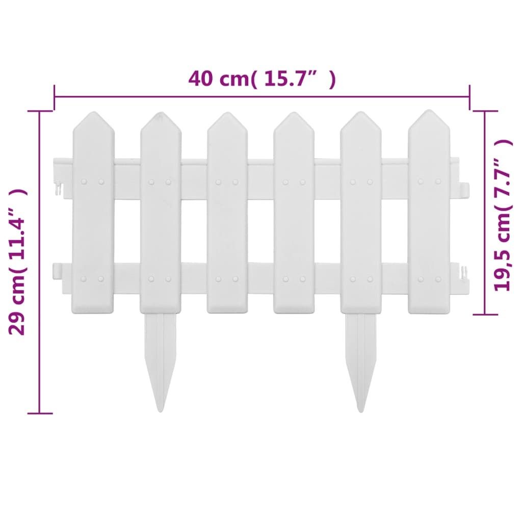 vidaXL Rasenkanten 25 Stk. Weiß 10 m PP Produktbild 2