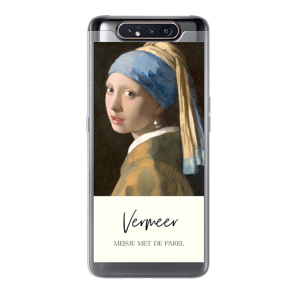 MuchoWow Handyhülle Schutzhülle Hülle für Samsung Galaxy A80 Das Mädchen mit dem Perlenohrring - Vermeer Silikon Softcase Handy Hülle - Sch...