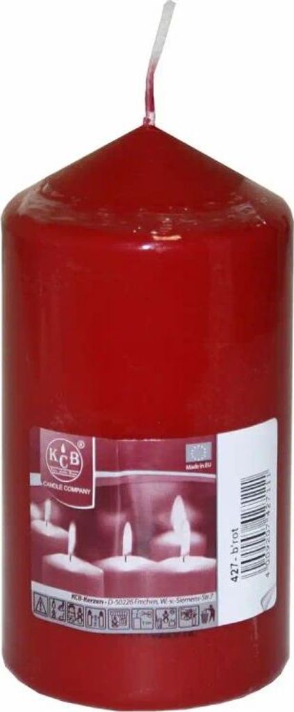 4x Stumpenkerze bordeaux 70x130mm