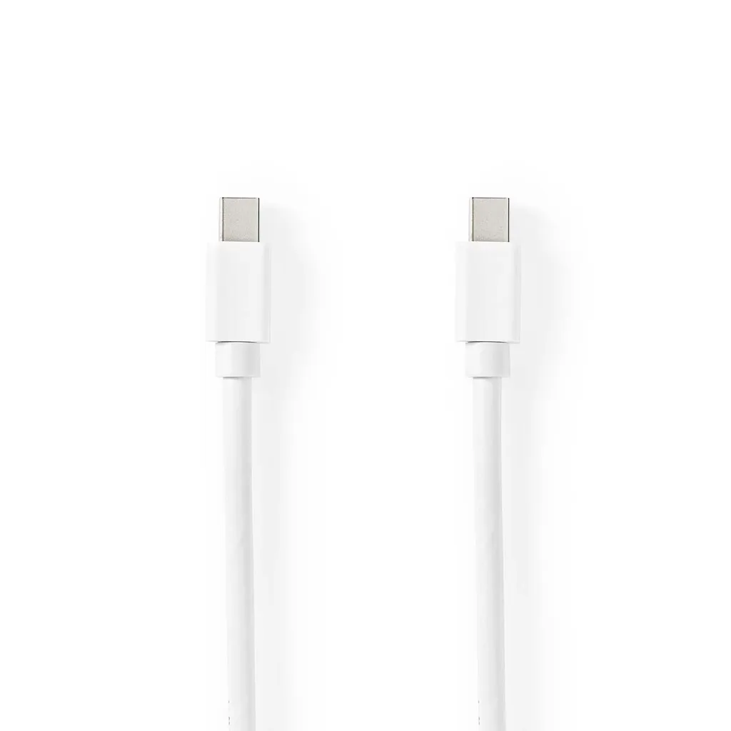 Cavo Mini DisplayPort | DisplayPort 1.4 | Mini DisplayPort Hane | Mini DisplayPort Hane | 48 Gbps | Nickelplaterad | 2,00 m | Rotondo | PVC | Vit | Blister