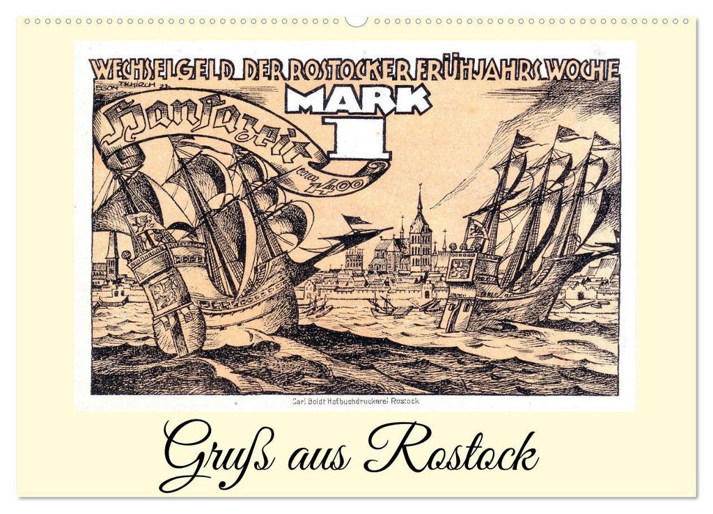 Gruß aus Rostock (Wandkalender 2027 DIN A2 quer), CALVENDO Monatskalender