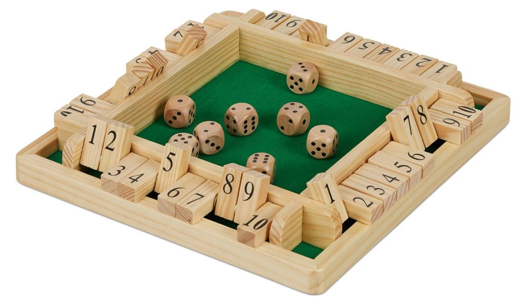 Relaxdays Shut The Box 10er, Reisespiel für 2 bis 4 Produktbild 