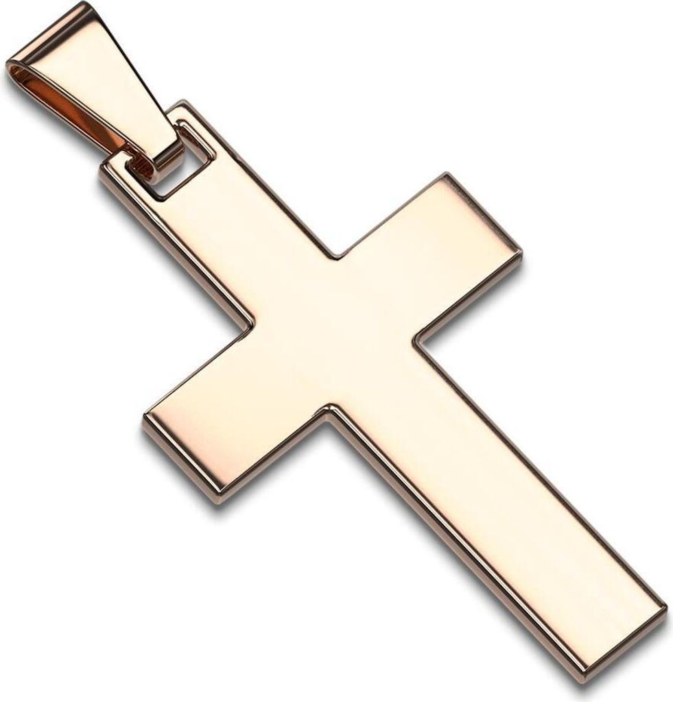 Anhänger Kreuz Rosegold aus Edelstahl Uni