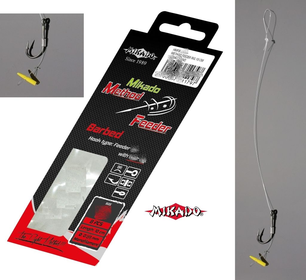 Mikado Haken für METHOD 10cm PUSH STOP - Haken mit Widerhaken 10/0,23mm 8Stk
