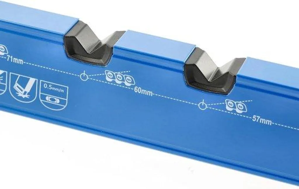 Niveau de précision 0,5 mm/m en aluminium bleu - Fioles 90° et 180°