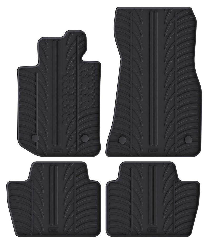 TRAVALL BMW 4 Series (2020-) Hochwertige robuste Gummifu§matten Fussmatten mit geformten Gummimatten erhšhten RŠndern und Clips rutschfest und f...
