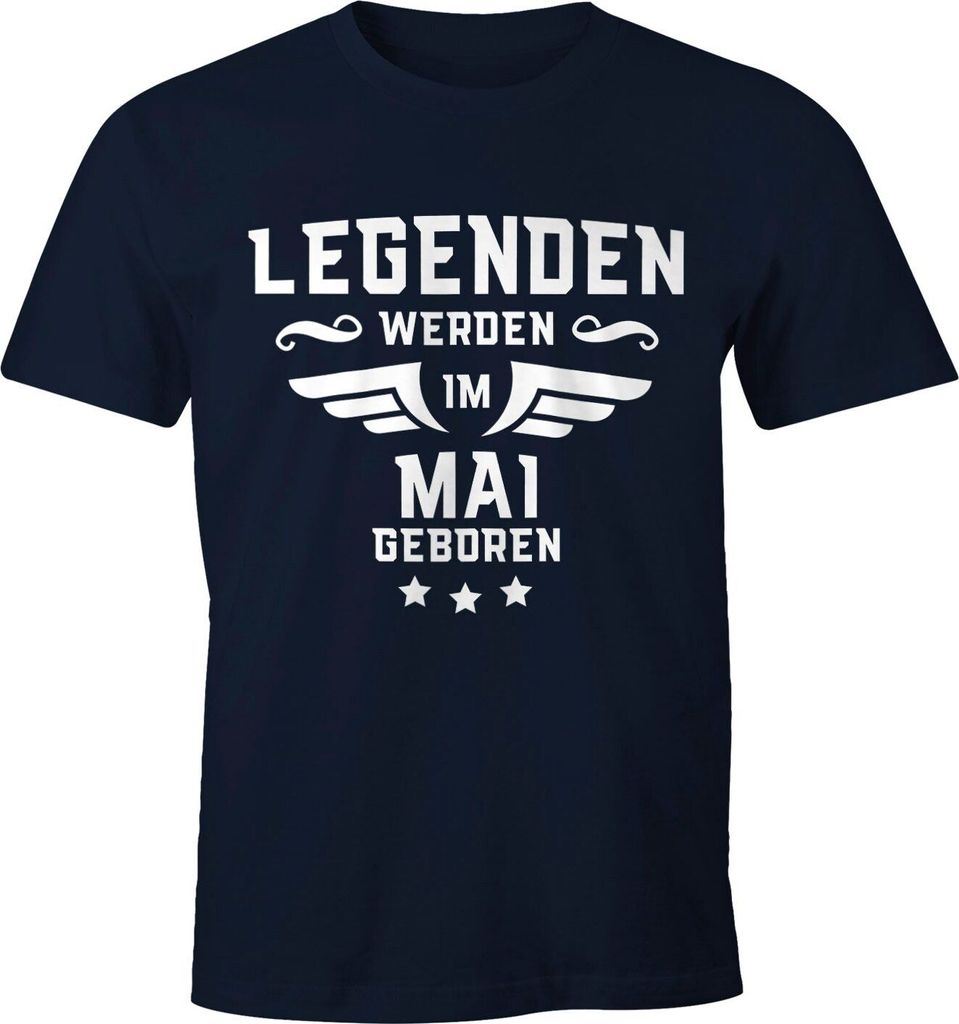 Legenden werden im Monat geboren Herren T-Shirt Geburtstag Birthday Legends are born Moonworks Mai navy 4XL