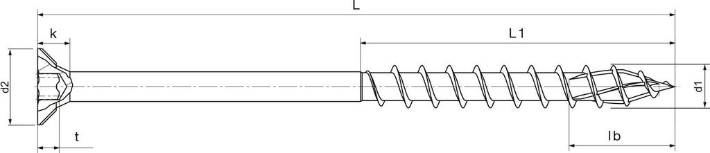 Speed Holzbauschrauben 4,5x70 Senkkopf mit Fräsrippen & S2 Spitze TX25 - Holzschrauben Teilgewinde, Stahl verzinkt weiß - 500 Stück