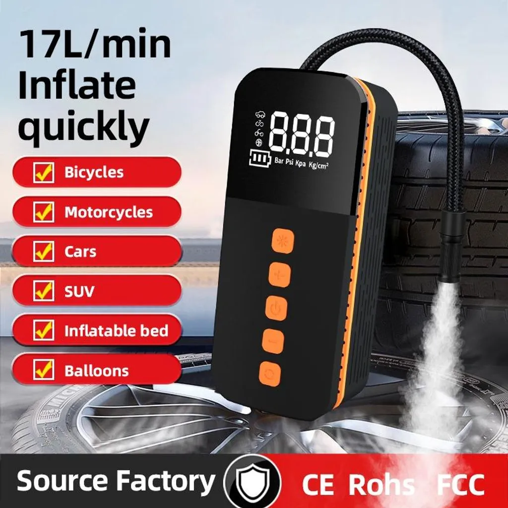 Mini Gonfleur Électrique sans Fil INF Multifonction à Arrêt Auto