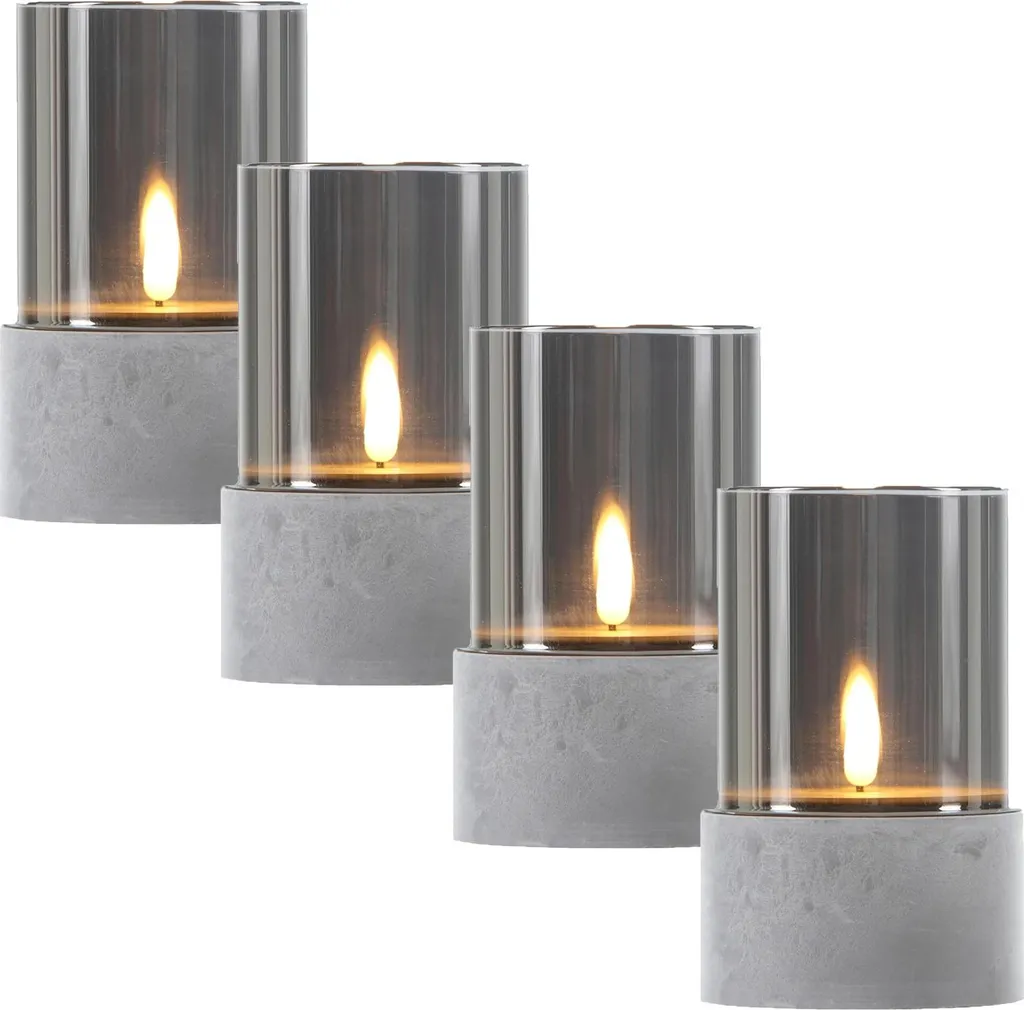 Bougie LED Ciment avec Minuterie : Déco Extérieure Sans Risque de Feu