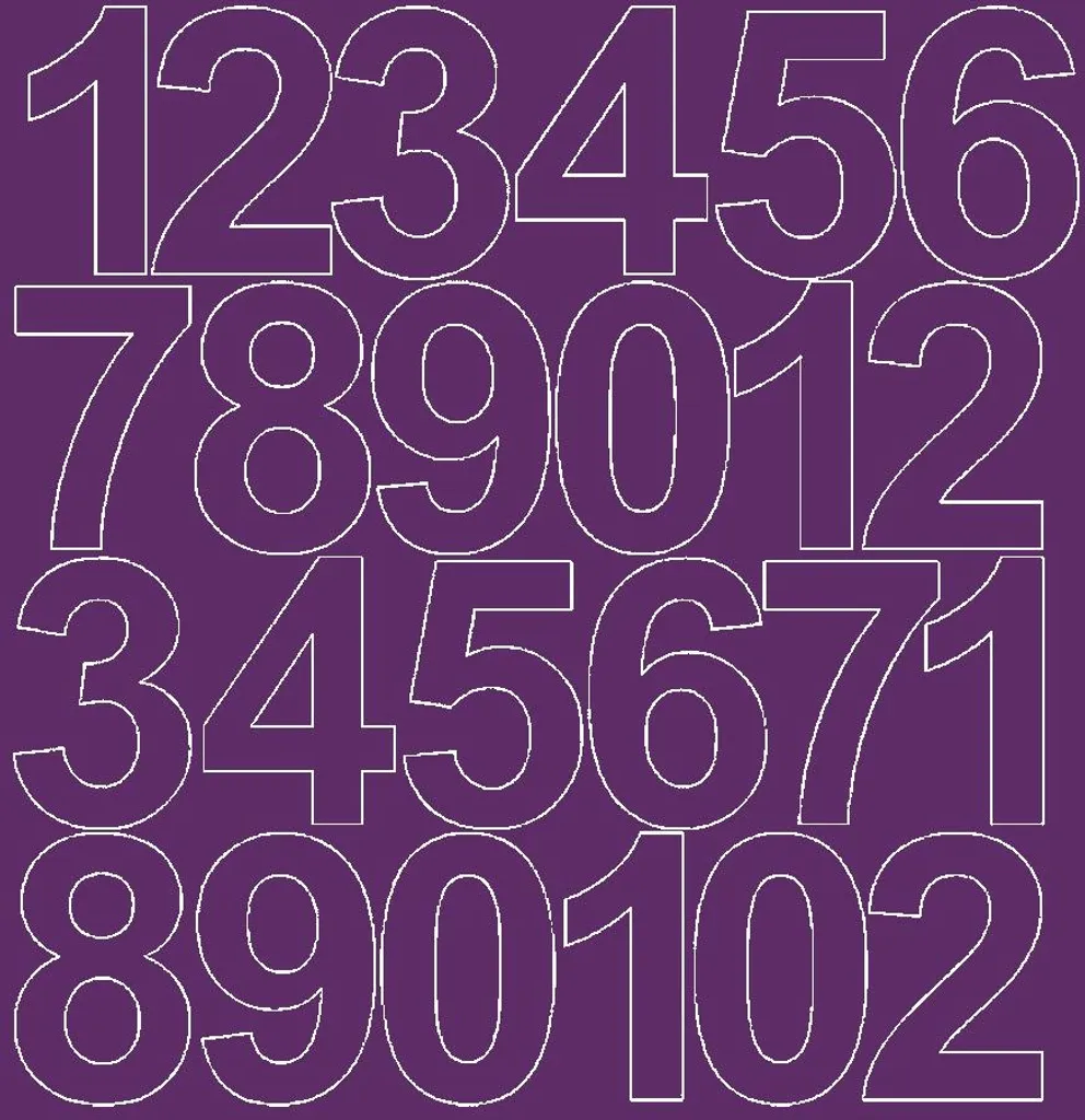 Adesivi Numerati 12 cm Viola Lucido | Numeri Autoadesivi per Organizzazione