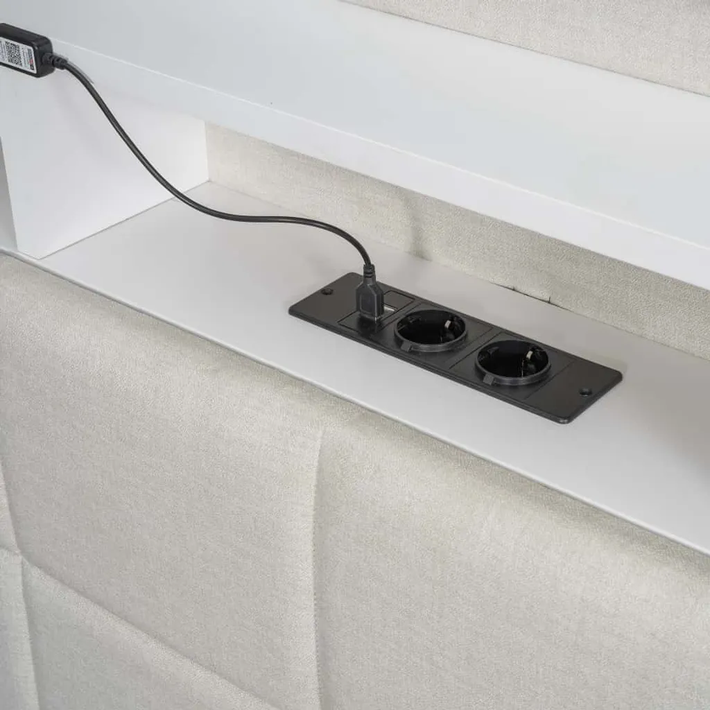 Lit avec rangement 160x200cm beige pour optimiser l'espace et le confort - 7