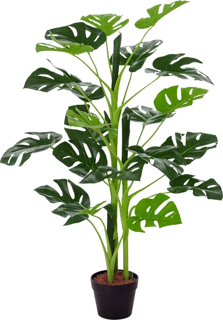 Plante Artificielle Monstera 21 Feuilles Réalistes avec Pot Lesté 1m