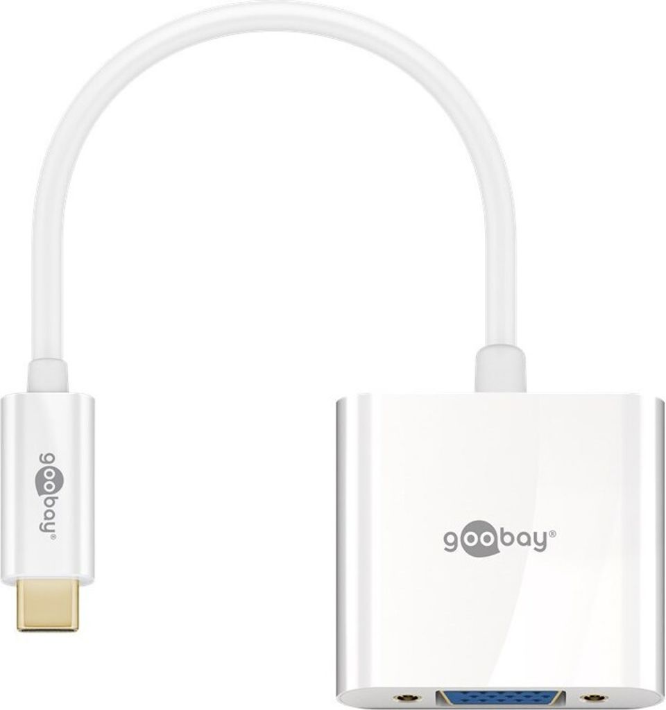 goobay USB-C adapter VGA, wit (verpakking met 1 stuk) Productafbeelding 