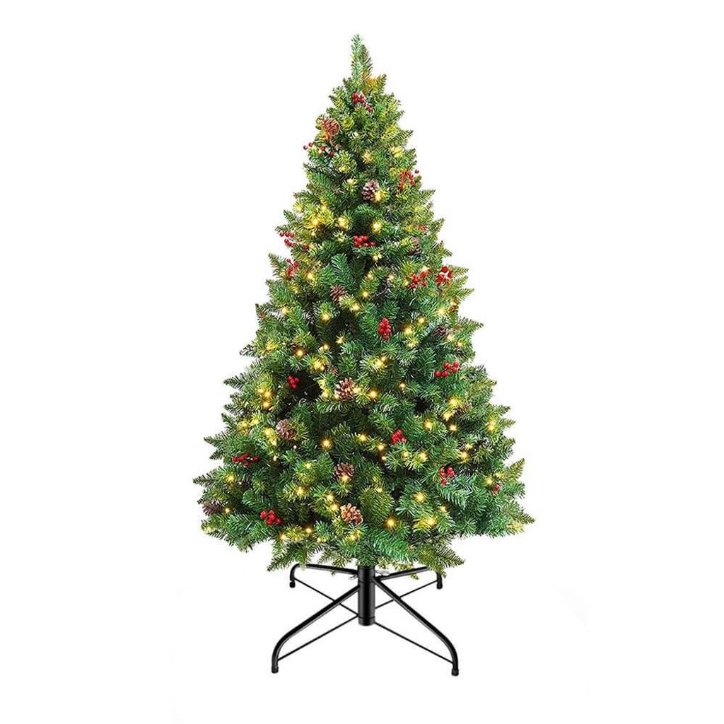 Sztuczna choinka z 100 diodami LED, ciepła biel, 120 cm Zdjęcie produktu 
