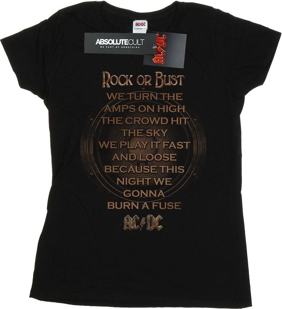 AC/DC - "Rock Or Bust" T-Shirt für Damen BI4389 (M) (Schwarz)