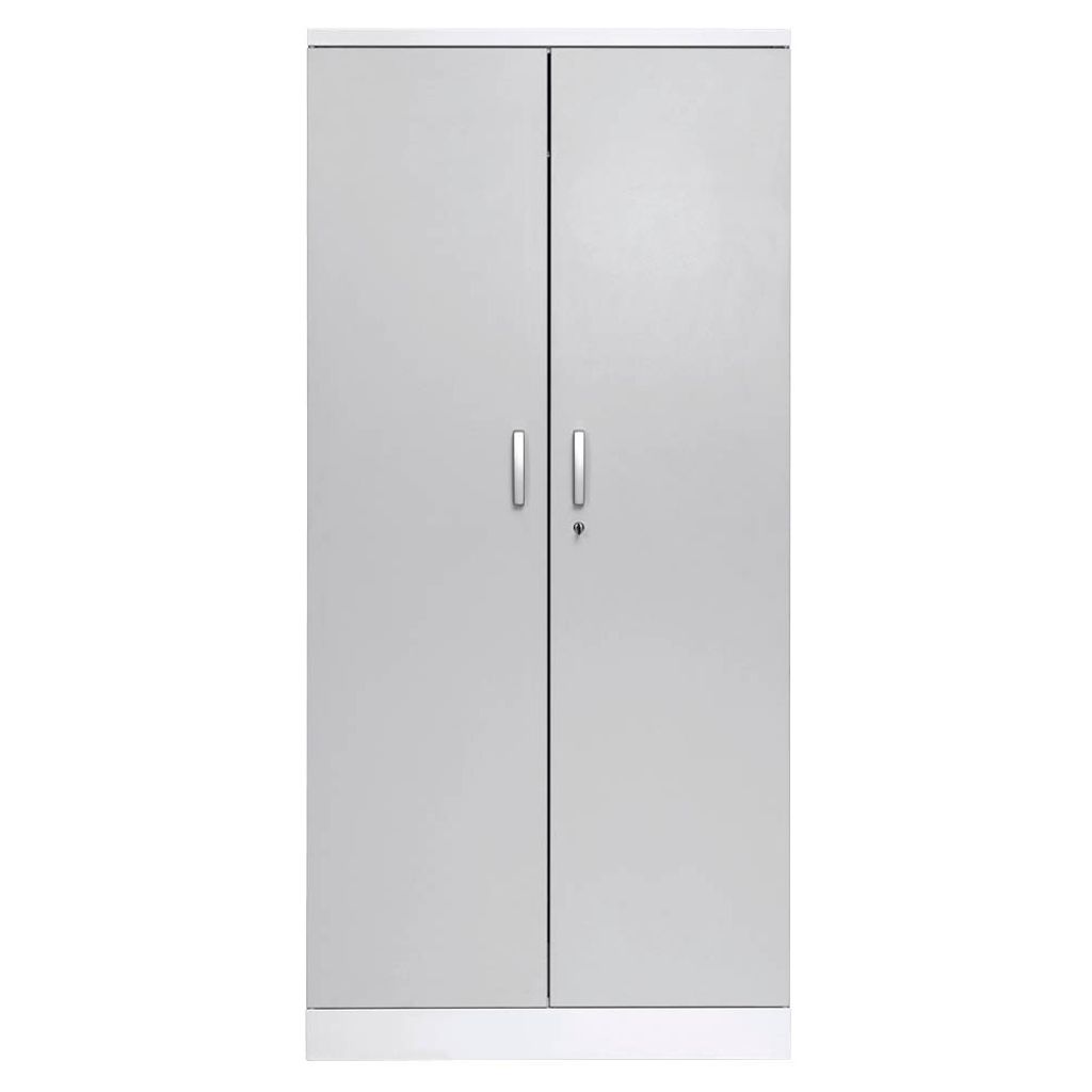 Gürkan Stahlschrank 100117 verkehrsweiß, lichtgrau 4 Fachböden 92,0 x 42,0 x 195,0 cm, aufgebaut, 1 St.