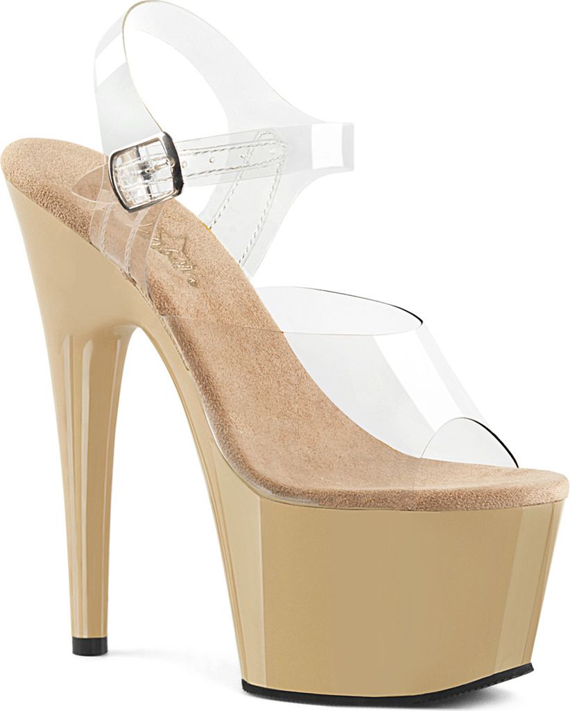 ADORE-708 Damen Sandale von Pleaser, Transparent Beige , EU Produktbild 