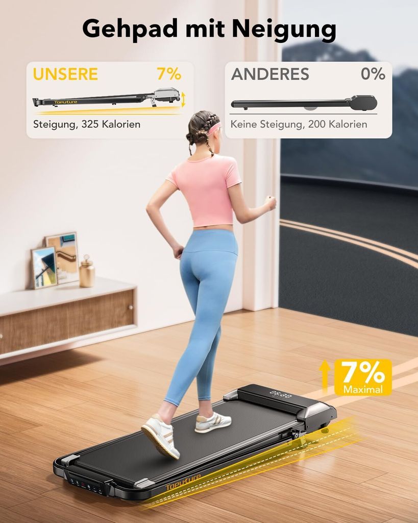 Toputure TP2 Laufband, Walking Pad Laufband mit Neigung, 2 Produktbild 3