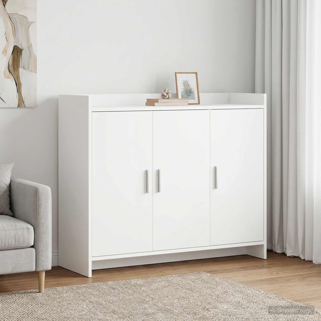 Credenza vidaXL bianca 98,5 x 33 x 80 cm in materiale Immagine del prodotto 