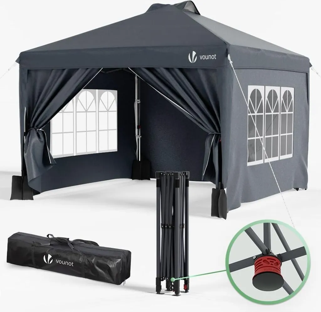 Tonnelle pliante 3x3 m imperméable à hauteur réglable pour l'extérieur