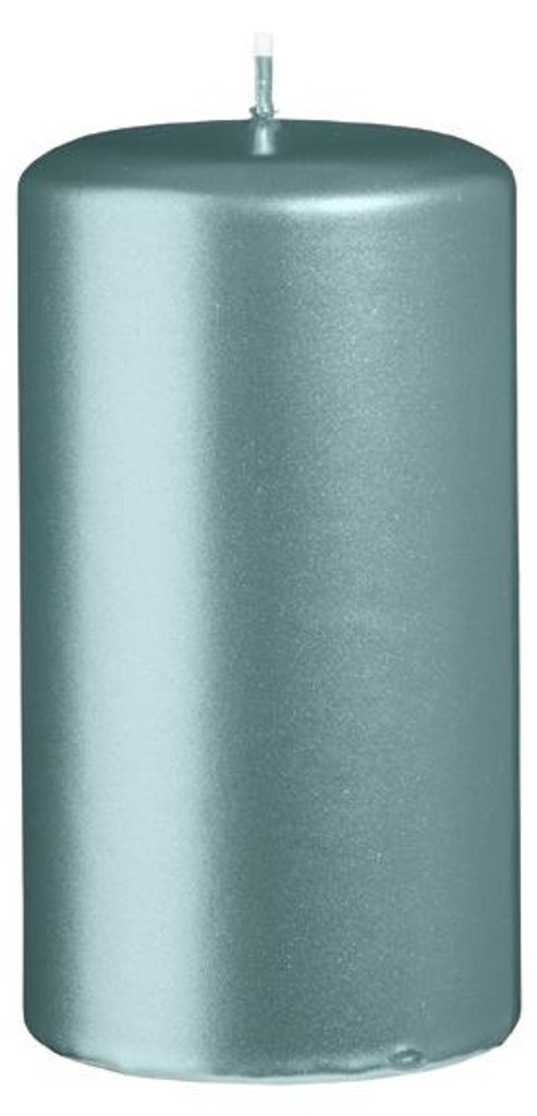 Stumpenkerzen Metallic Matt Stahlblau 130 x Ø 70 mm, 6 Stück