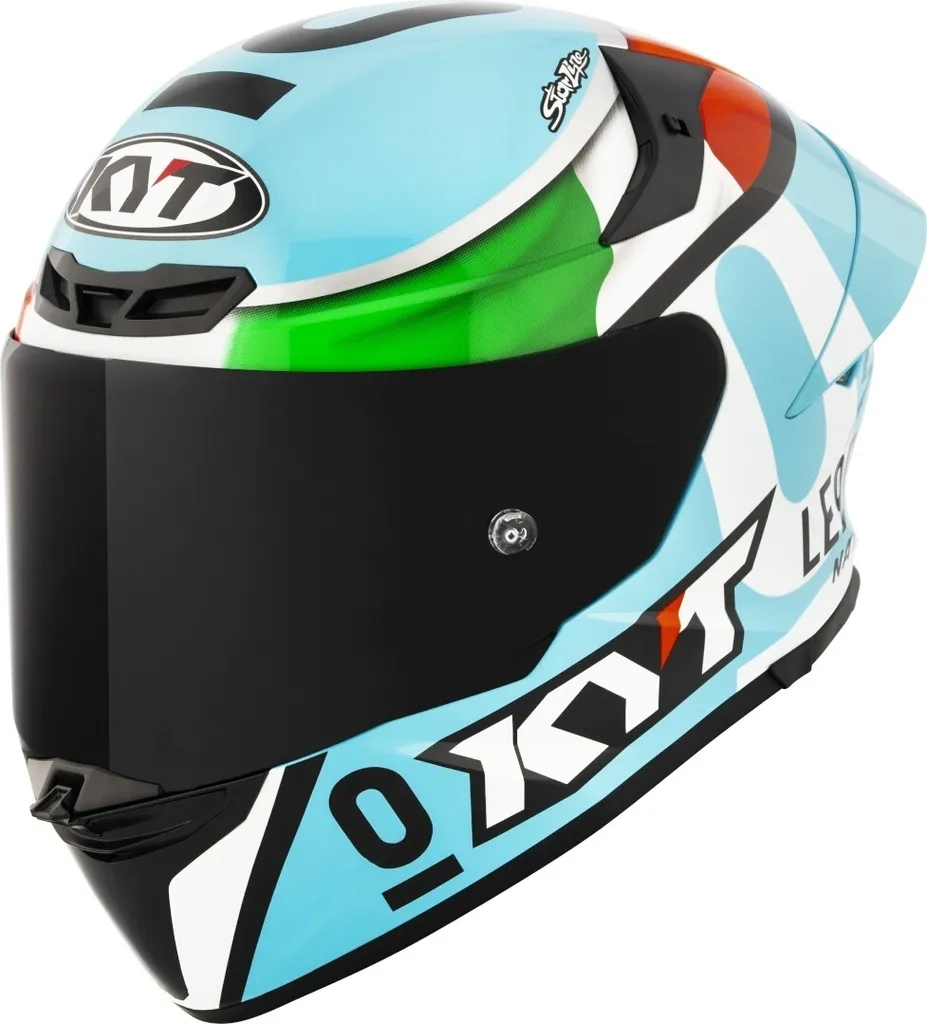 Casque de Moto Intégral KYT TT-Revo Leopard Replica Sportif Rouge Vert
