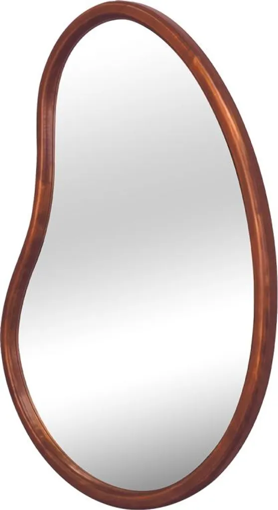 Specchio Parete 95x73cm Legno Abete Marrone - Design Minimalista