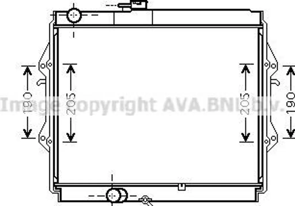Radiateur AVA TOA2492 Anti-Surchauffe - Spécial Hilux OE 164005B600