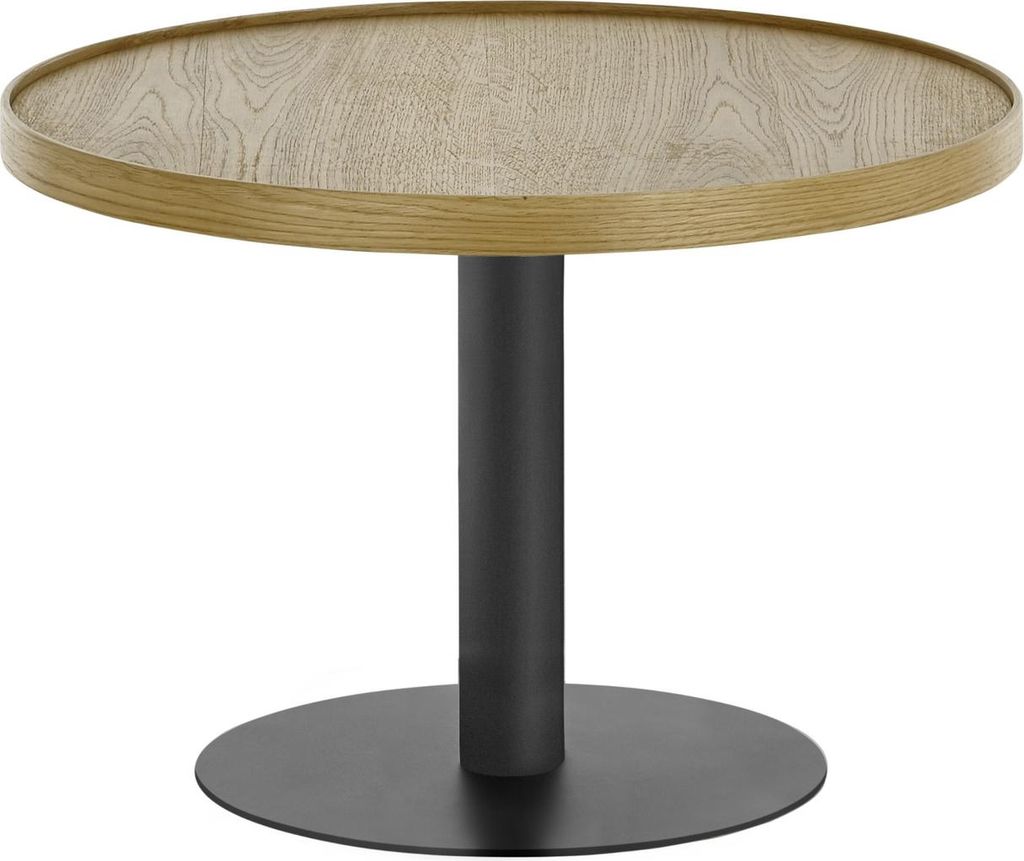 Couchtisch >MONTEVERDE< in Eiche furniert, Holzwerkstoff/ Metall - 40x60cm (HxD)