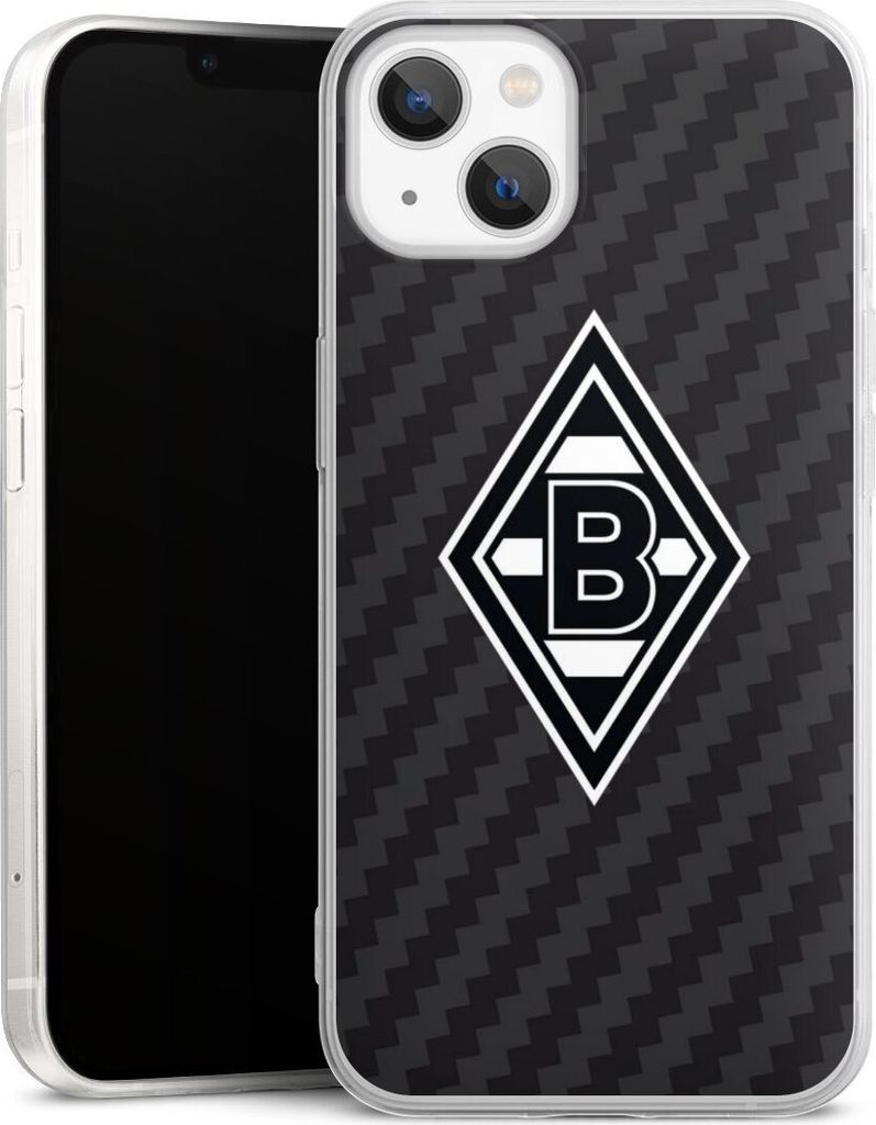 DeinDesign Slim Hülle für Apple iPhone 13 Silikon Case Ultra Dünn Handyhülle Borussia Mönchengladbach Carbon Gladbach