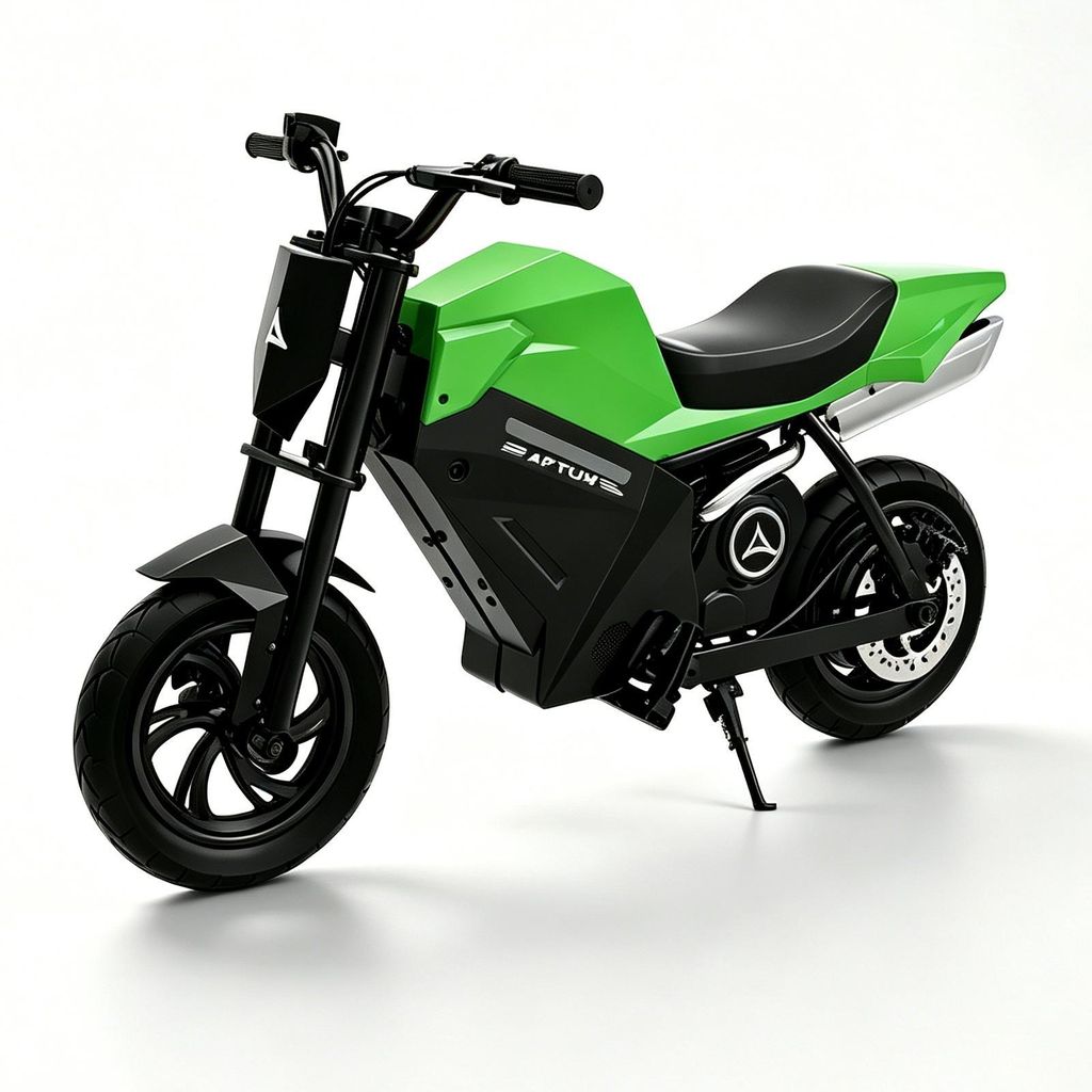 Elektromotorrad Kinder 12,5 Zoll Elektro Motorrad Offroad Kindermotorrad 8-14 Jahre 250W Motor LED Licht 16km Reichweite 21,6V 4Ah 16km/h Grün