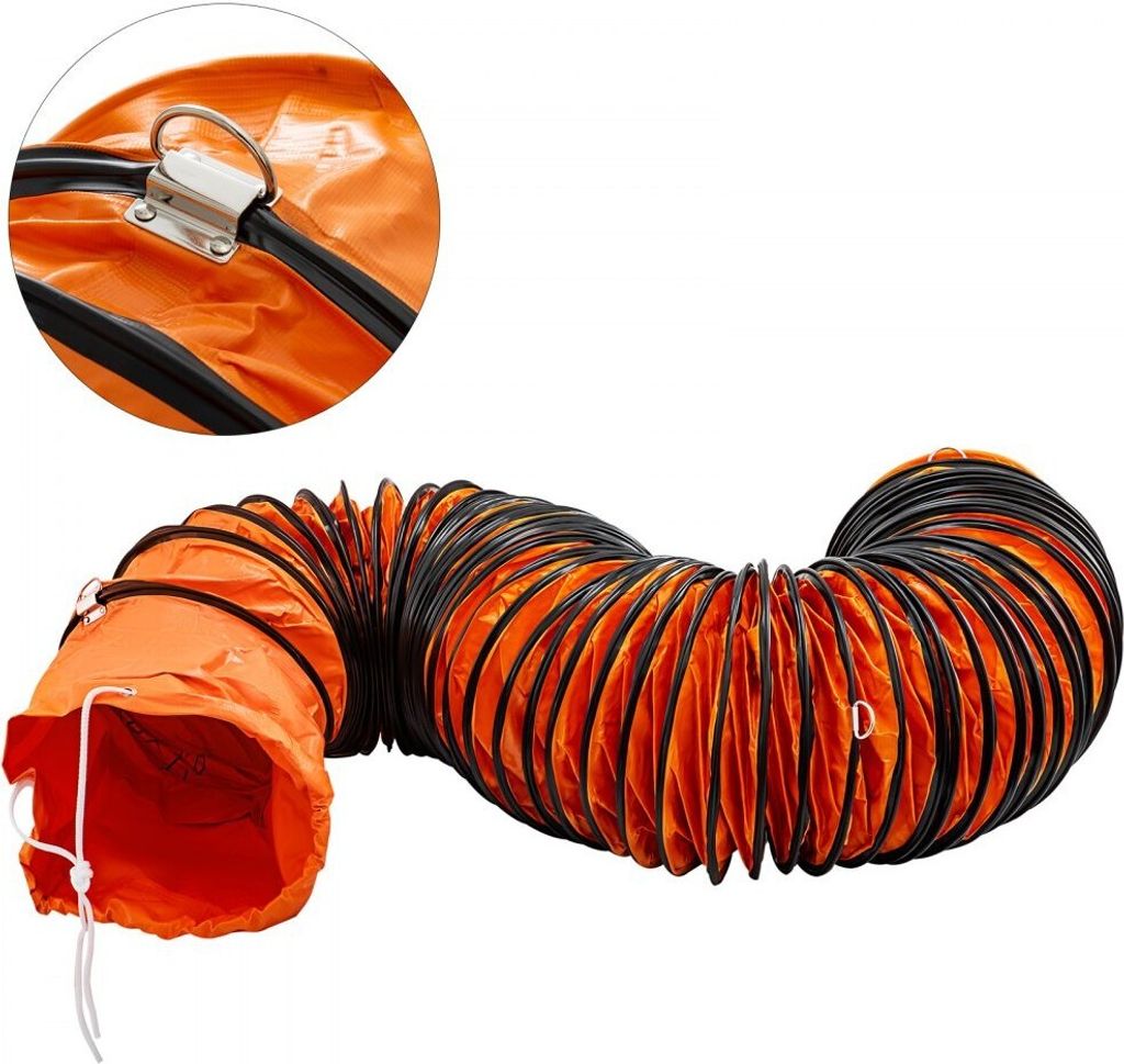Lufttransportschlauch PVC - Warmluftschlauch 7,6 M Länge - 255 mm Durchmesser - Belüftungsschlauch