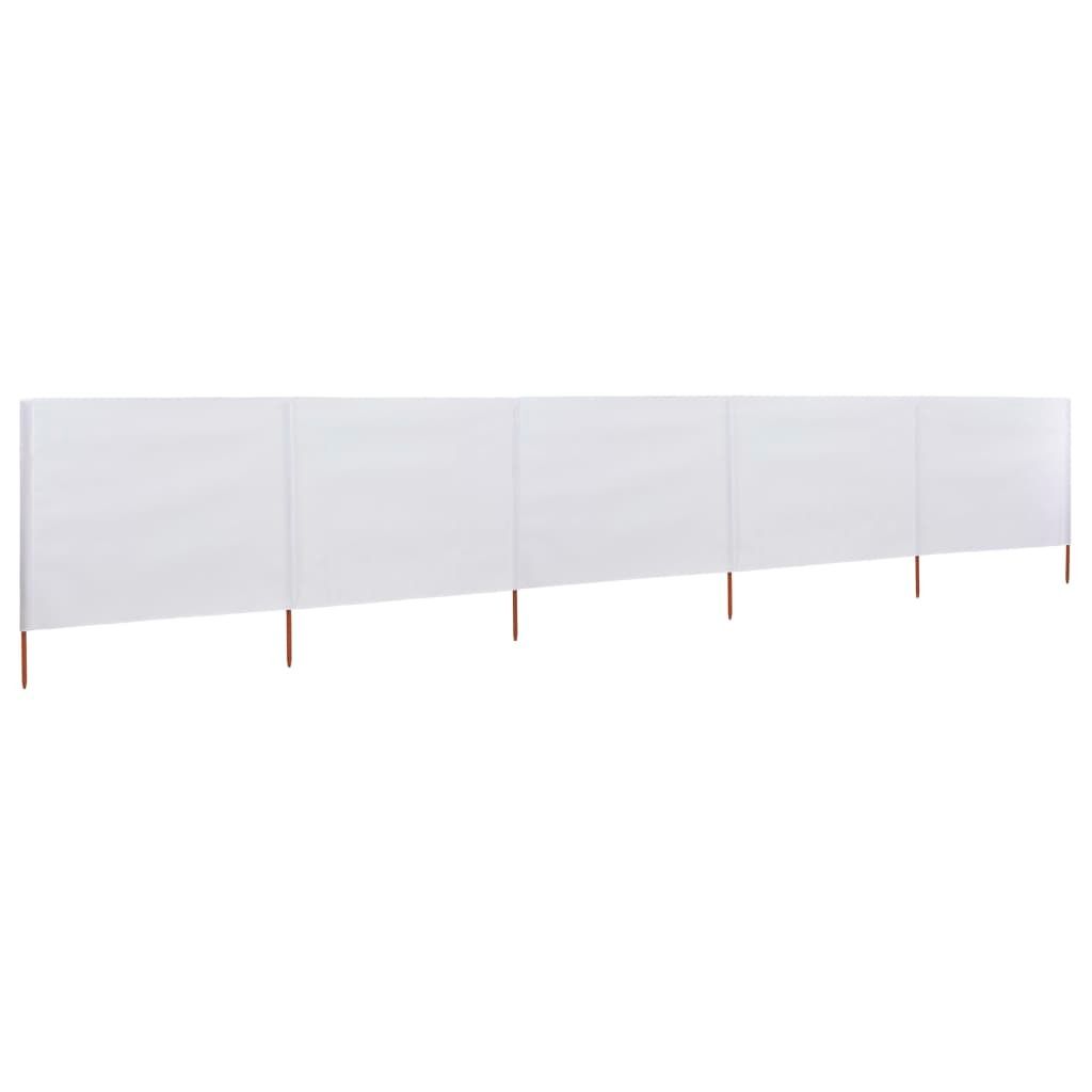 vidaXL 5-teiliges Windschutzgewebe 600 x 160 cm Sandweiß Produktbild 