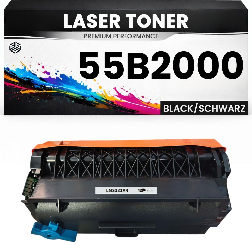 Toner 55B2000 für Lexmark Tonerkartusche Schwarz hochwertige Premium Alternative MS331dn/431dn/431dw MX331adn/431adn/431adw/432adwe MS431dn