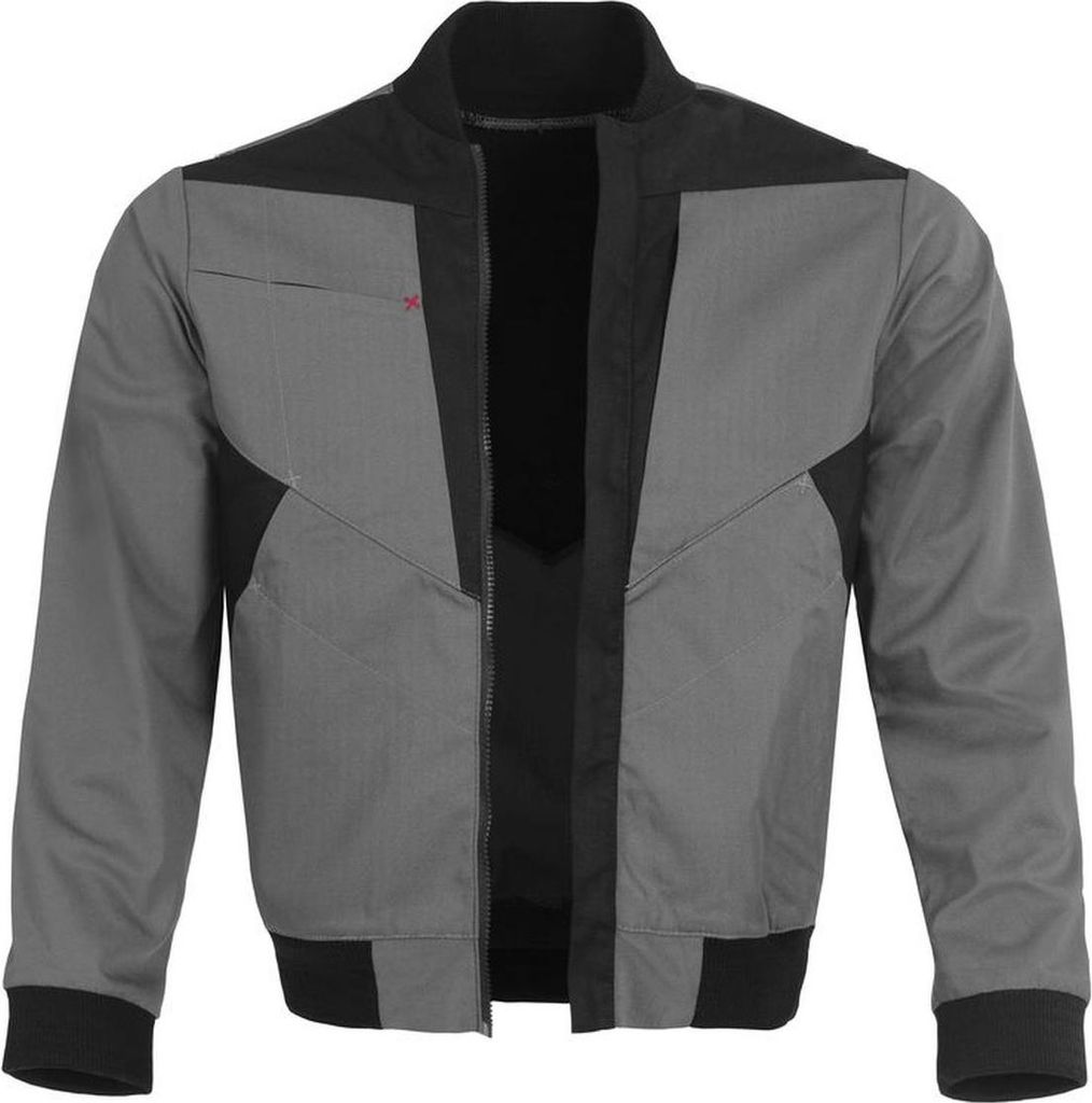 Qualitex Arbeitsjacke - "X-Serie" X-treme strapazierfähige Werkstattjacke - faserverstätkt - in Farbe: grau/schwarz - Herren: XXL - Damen: 52