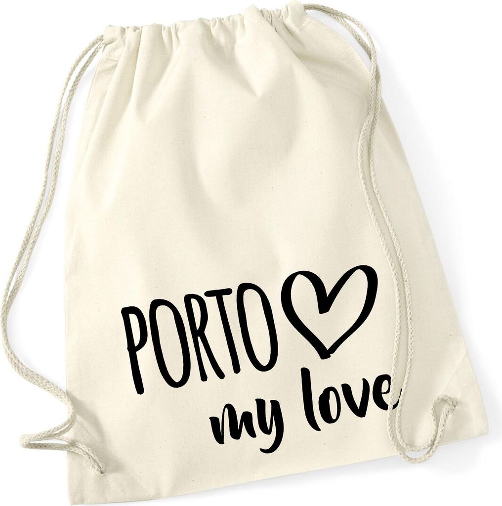 Huuraa Turnbeutel Porto my love 12 Liter Natural Baumwolle Produktbild 