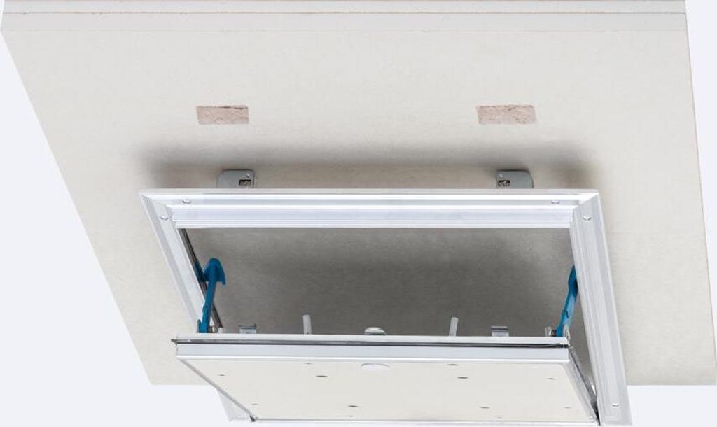 Revisionsklappe Alumatic Safe 30 für Brandschutzdecke F/EI30 mit Gipskartoneinlage GKF 2 x 12,5 mm 400 mm x 600 mm