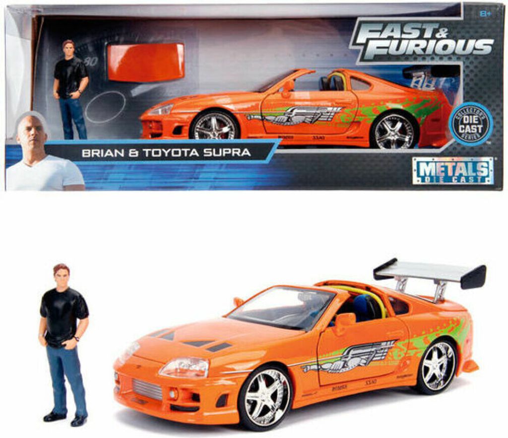 Fast and Furious Toyota Supra Auto + Brian Figur Set Produktbild 