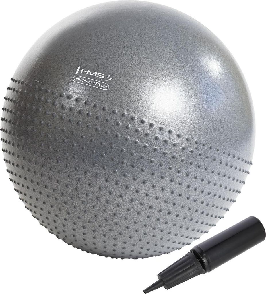 Masážní gymnastický míč HMS YB03N 65 cm šedý Obrázek produktu 