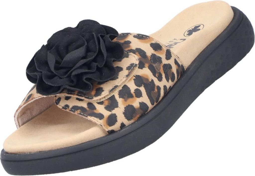 Rieker Damen Pantolette Schwarz/Leopard Image du produit 