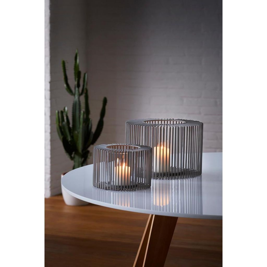 Philippi Oslo Windlicht L Stahl, pulverbeschichtet, Glas Produktbild 